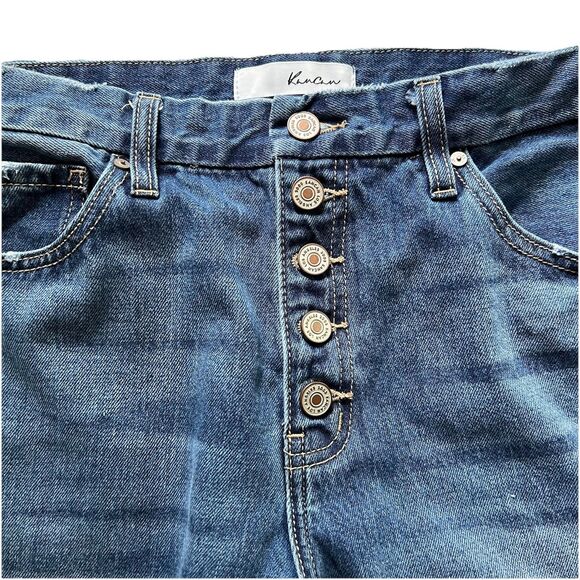 KanCan Jeans 11/29 Blue Taurus High Rise Straight Leg Button Fly Raw Hem KC7392M - Picture 4 of 7